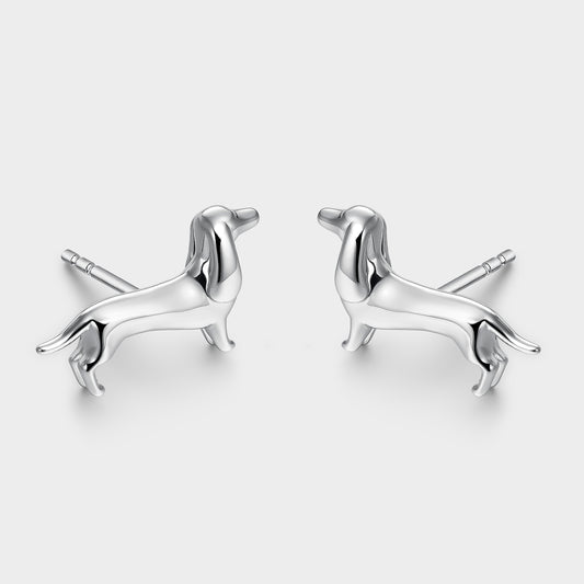 Pendientes de plata perro Teckel