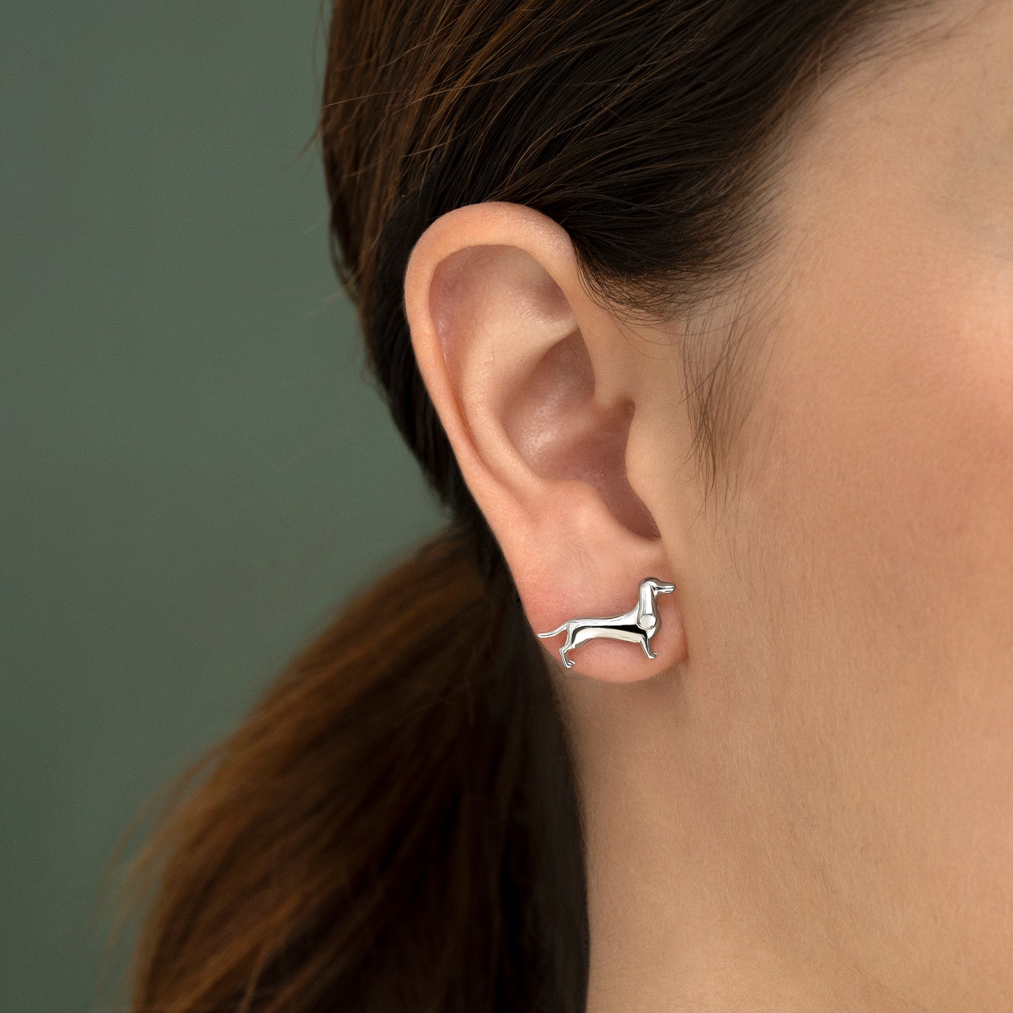 Pendientes de plata perro Teckel