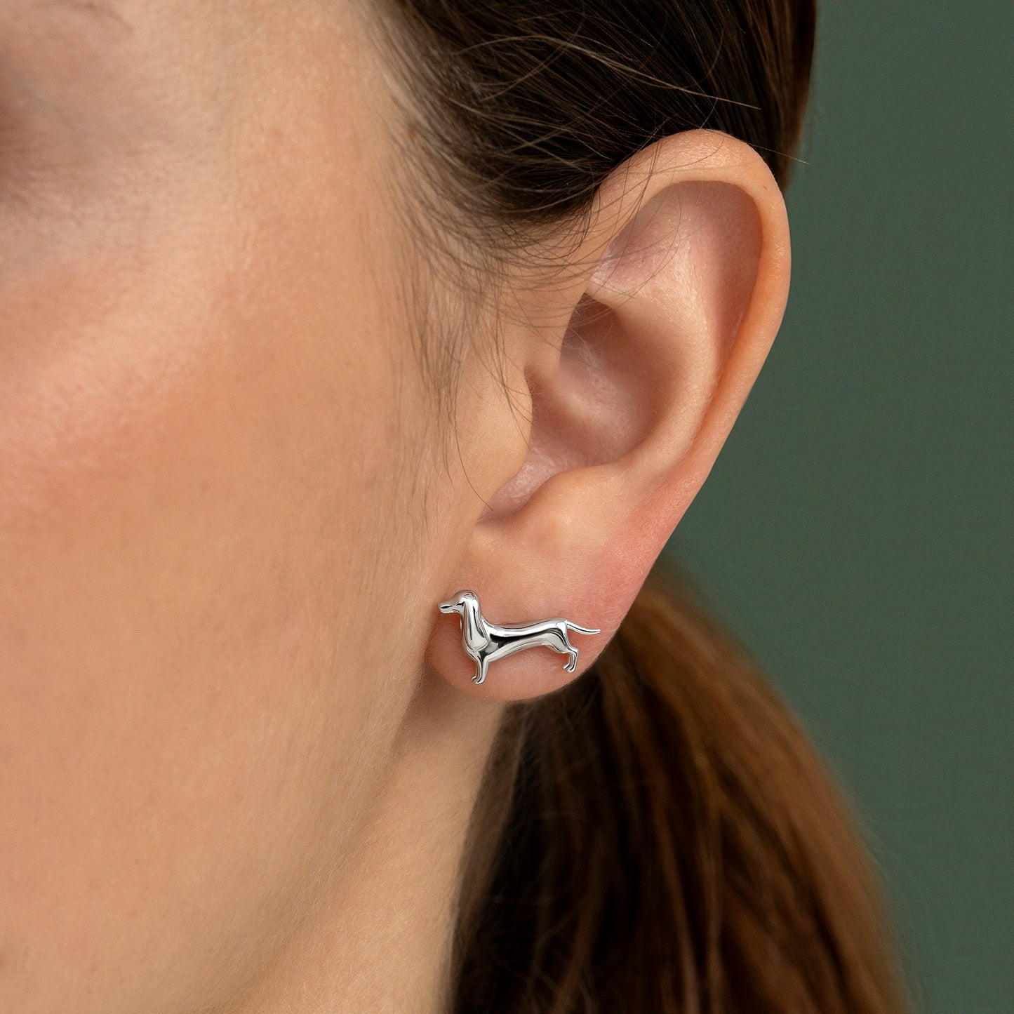 Pendientes de plata perro Teckel