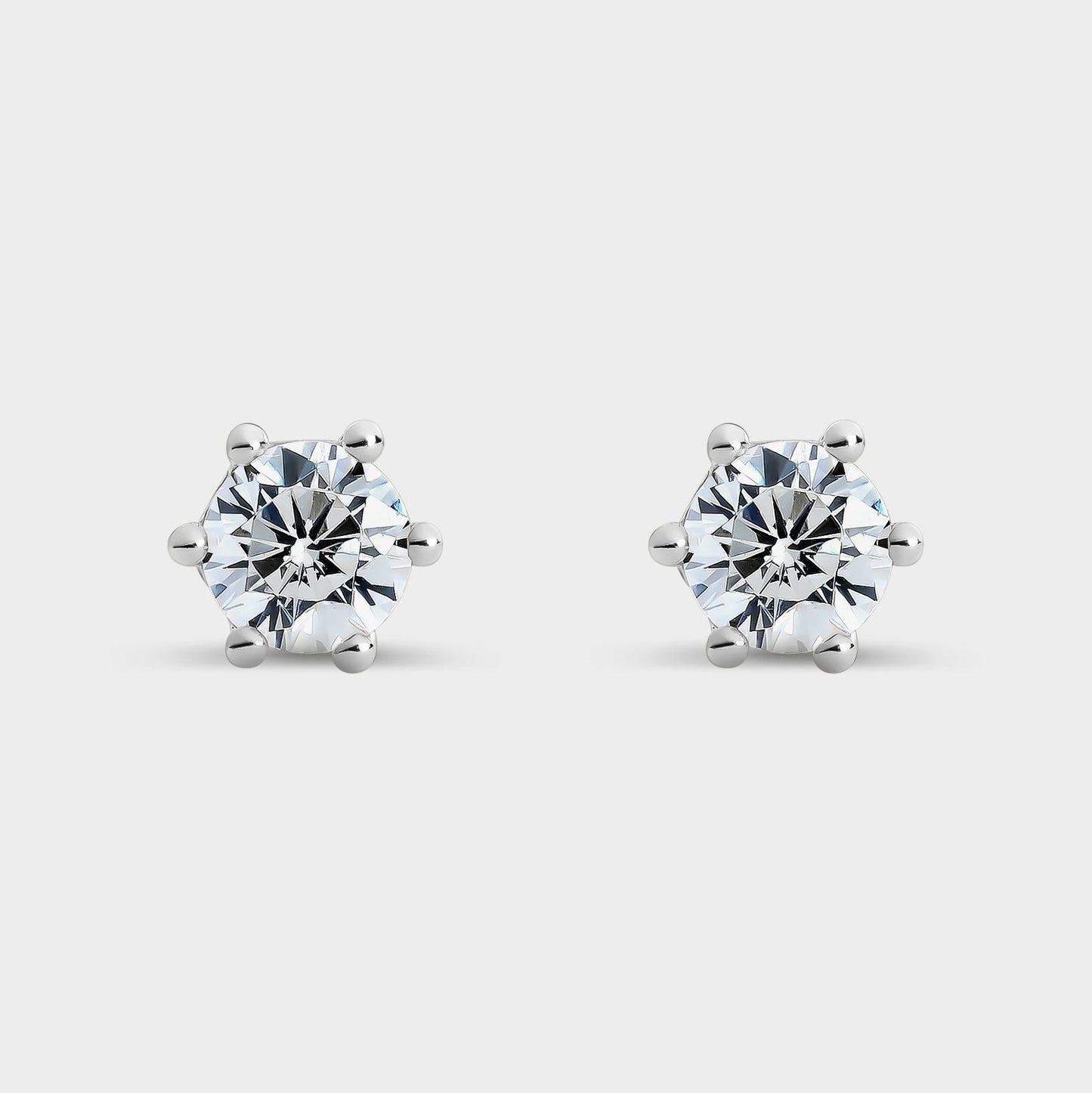 Pendientes de plata 6 garras con circonita de 3,8 mm