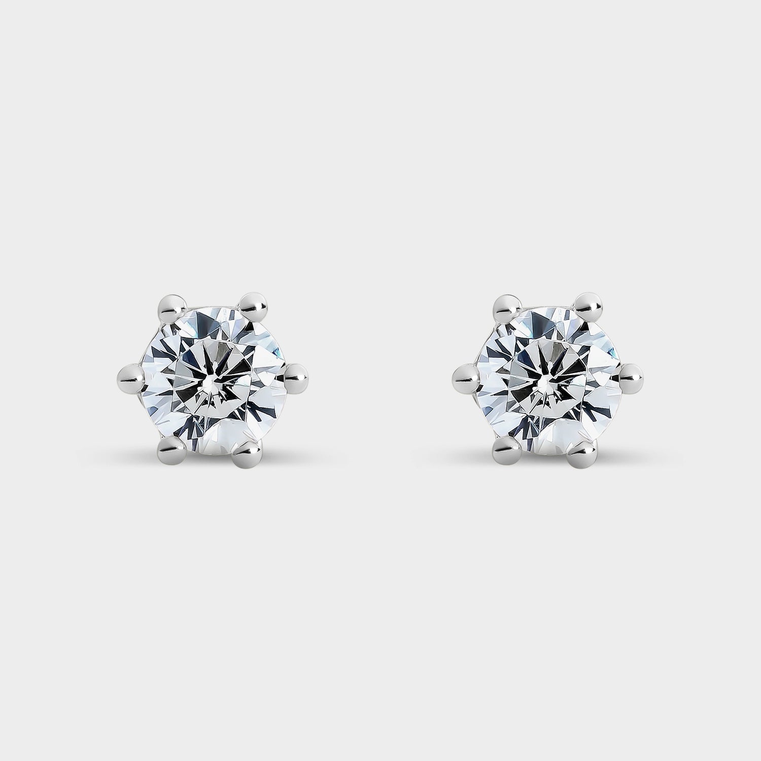 Pendientes de plata 6 garras con circonita de 3,8 mm