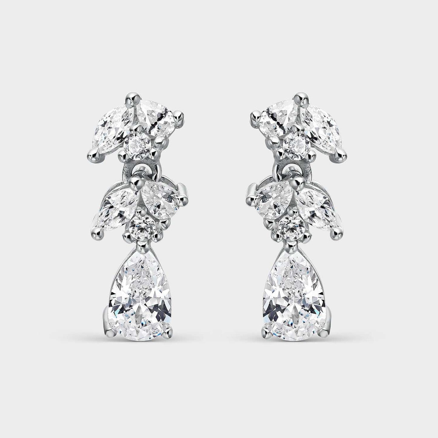 Pendientes de plata racimo de cironitas blancas