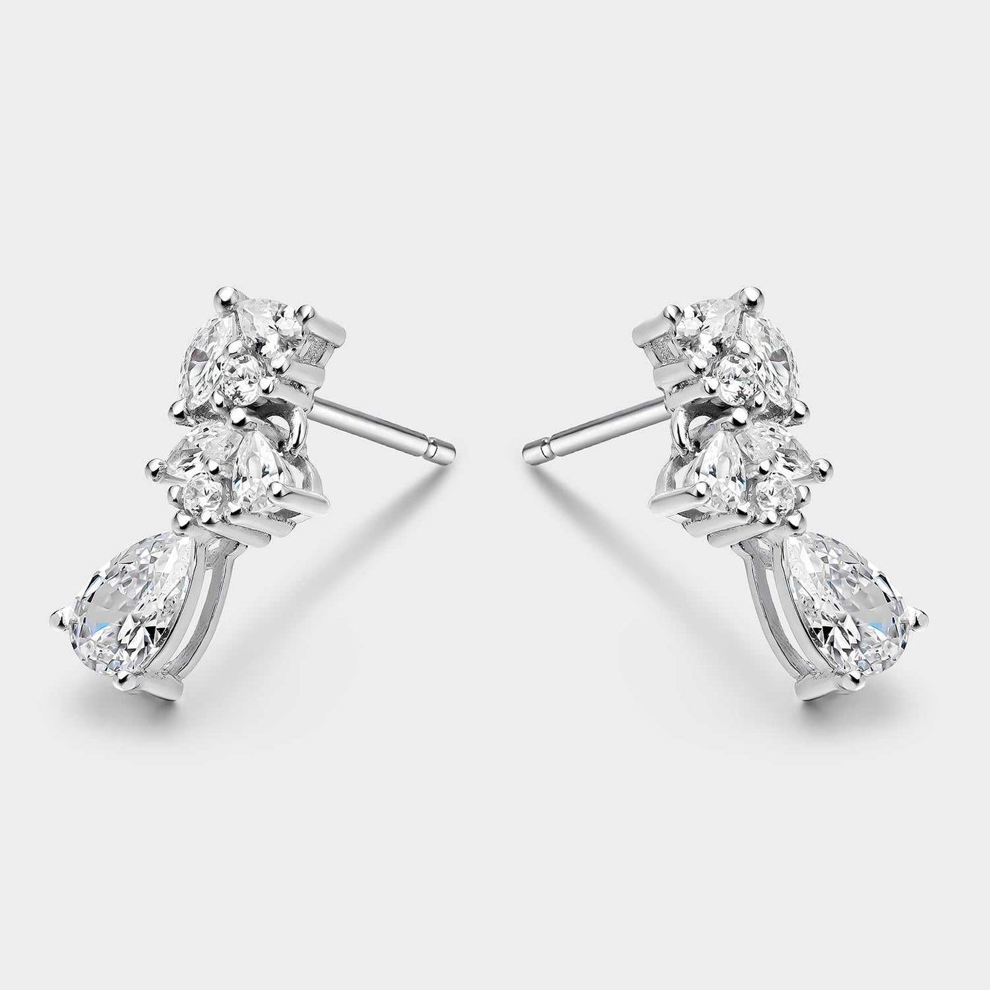 Pendientes de plata racimo de cironitas blancas