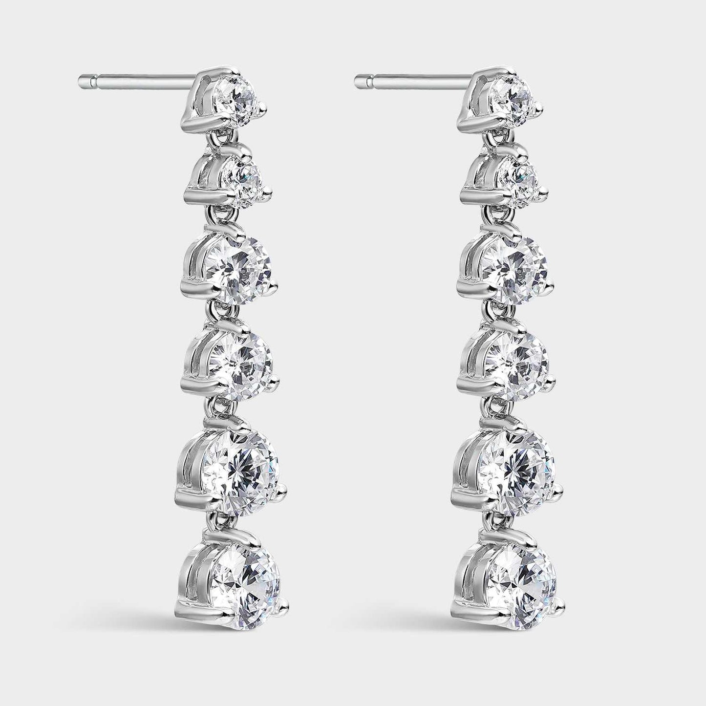 Pendientes de plata en cascada