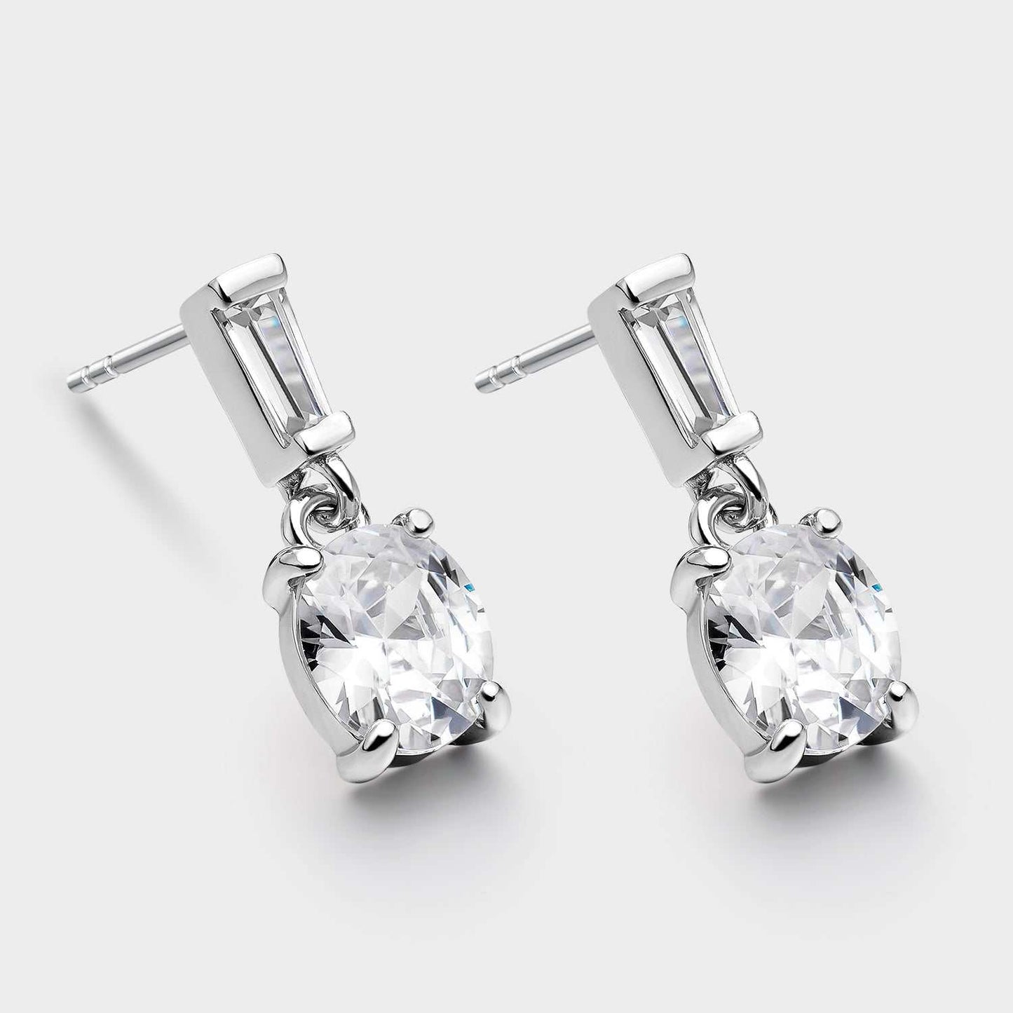 Pendientes plata colgante circonita blanca