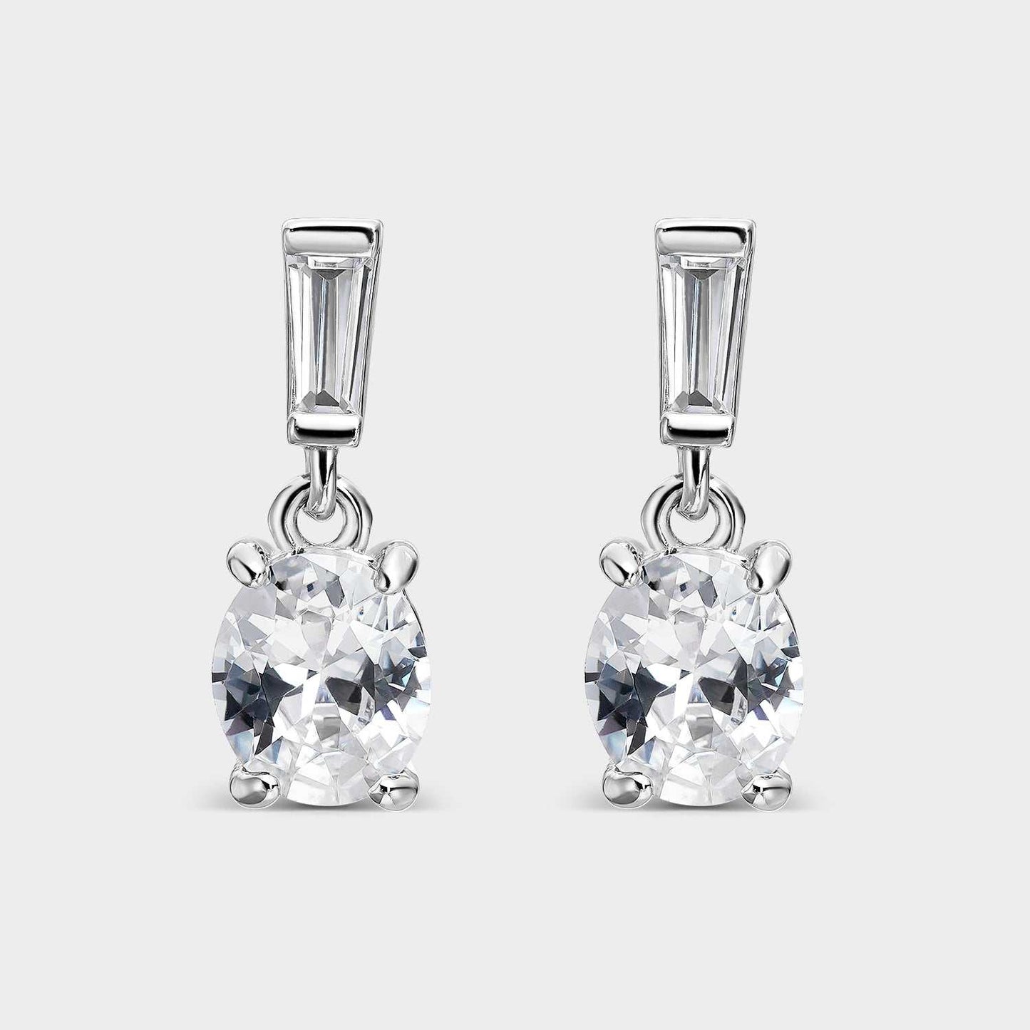 Pendientes plata colgante circonita blanca