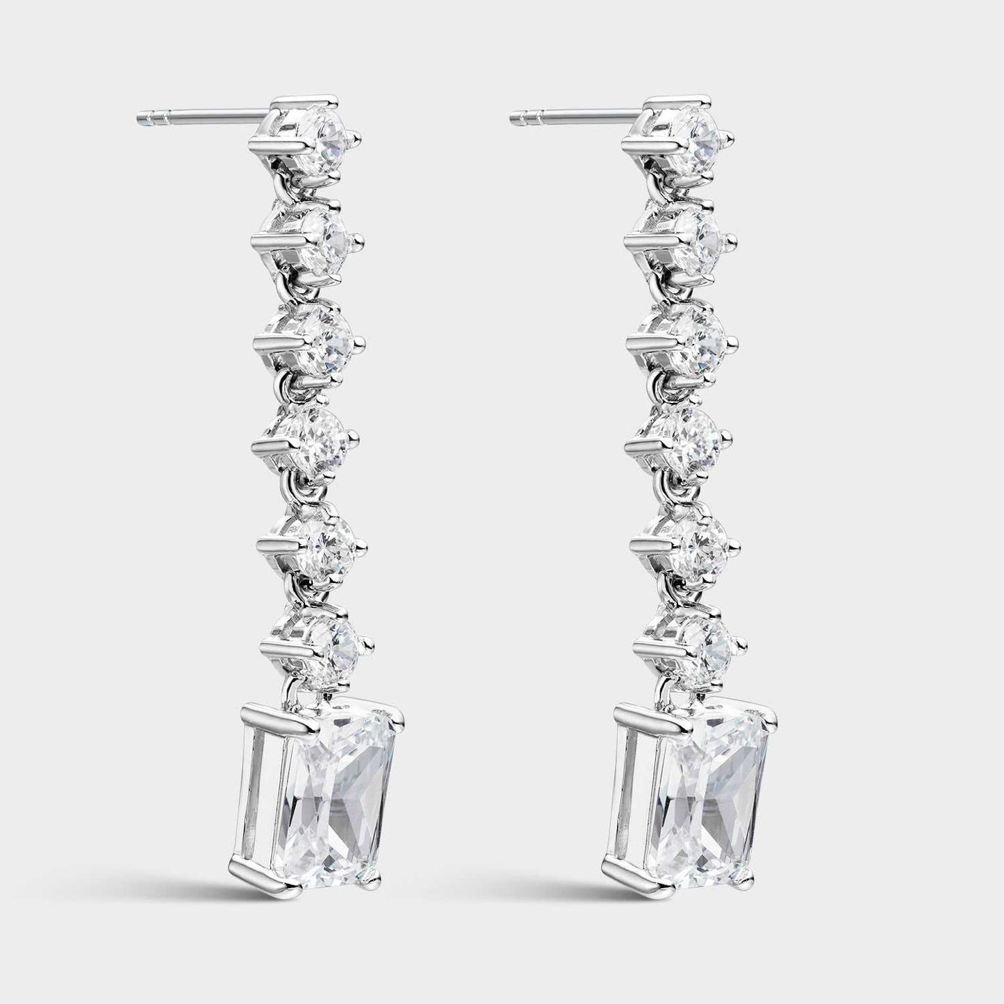 Pendientes de plata con circonitas blancas