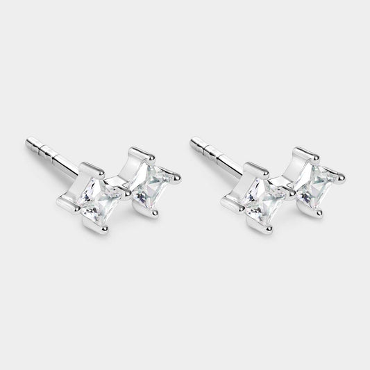 Pendientes rombo con circonitas blancas