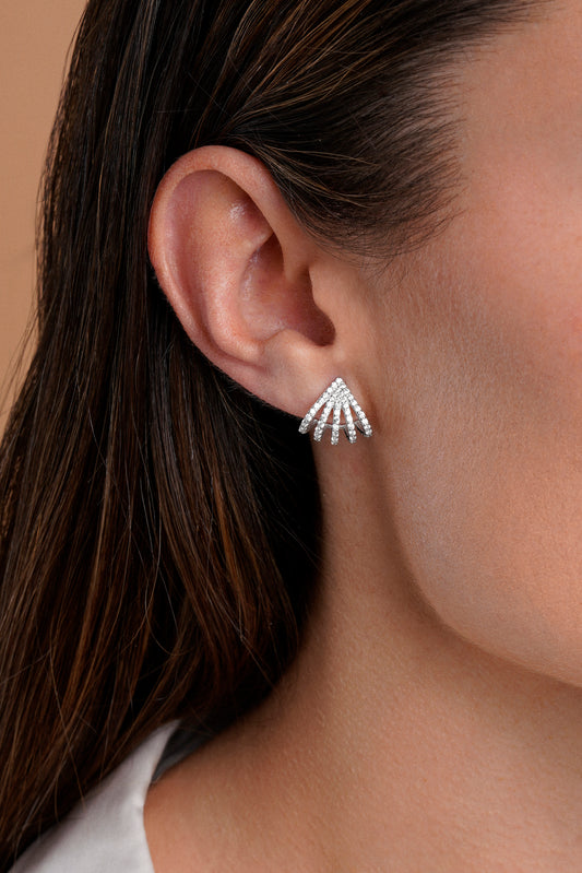 PENDIENTES ABANICO EN PLATA