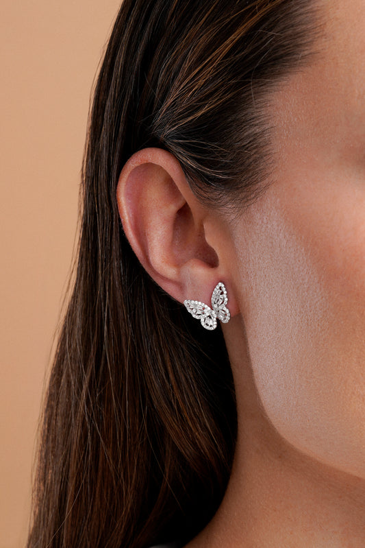 PENDIENTES DE MARIPOSAS EN PLATA