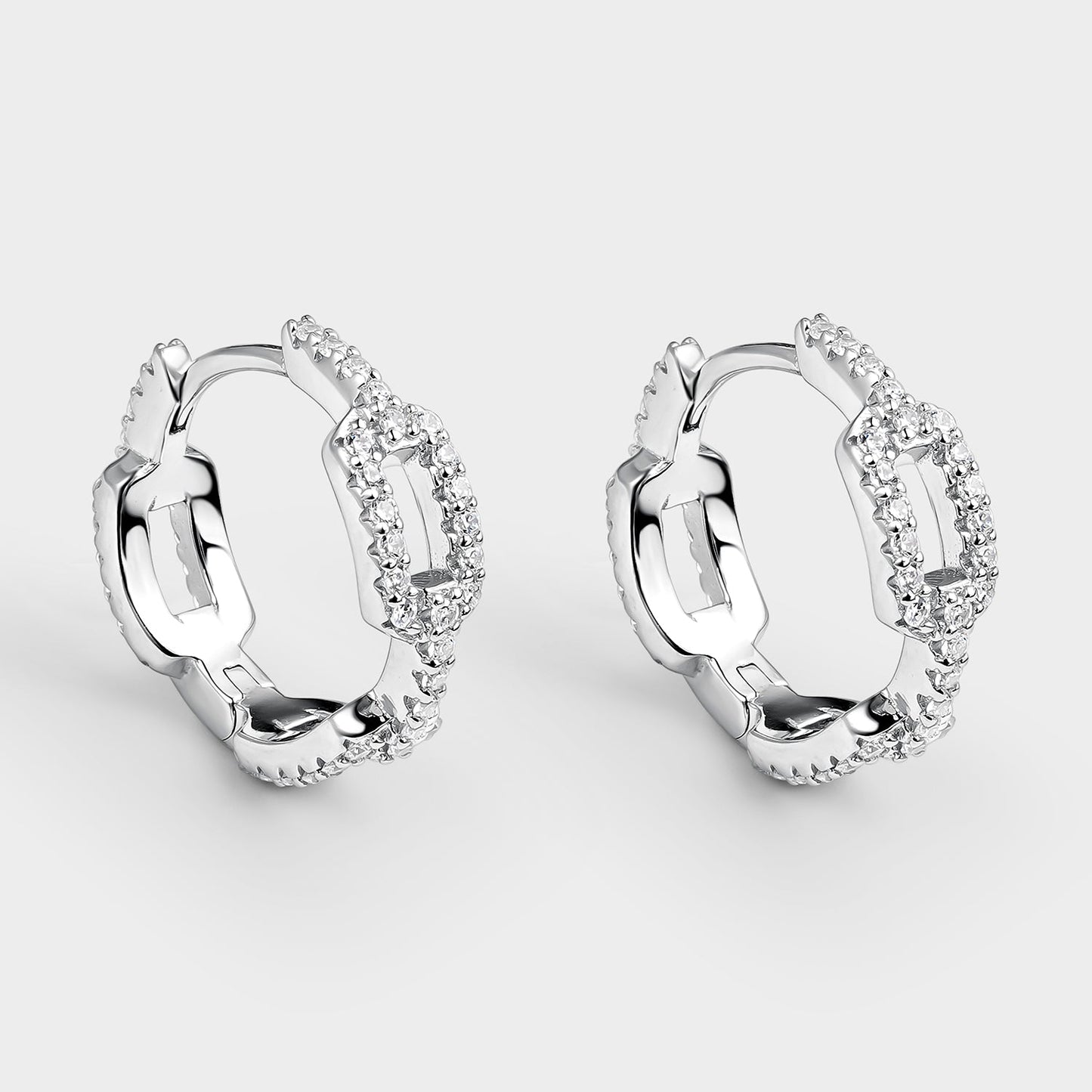PENDIENTES ESLABONES RECTANGULARES DE PLATA