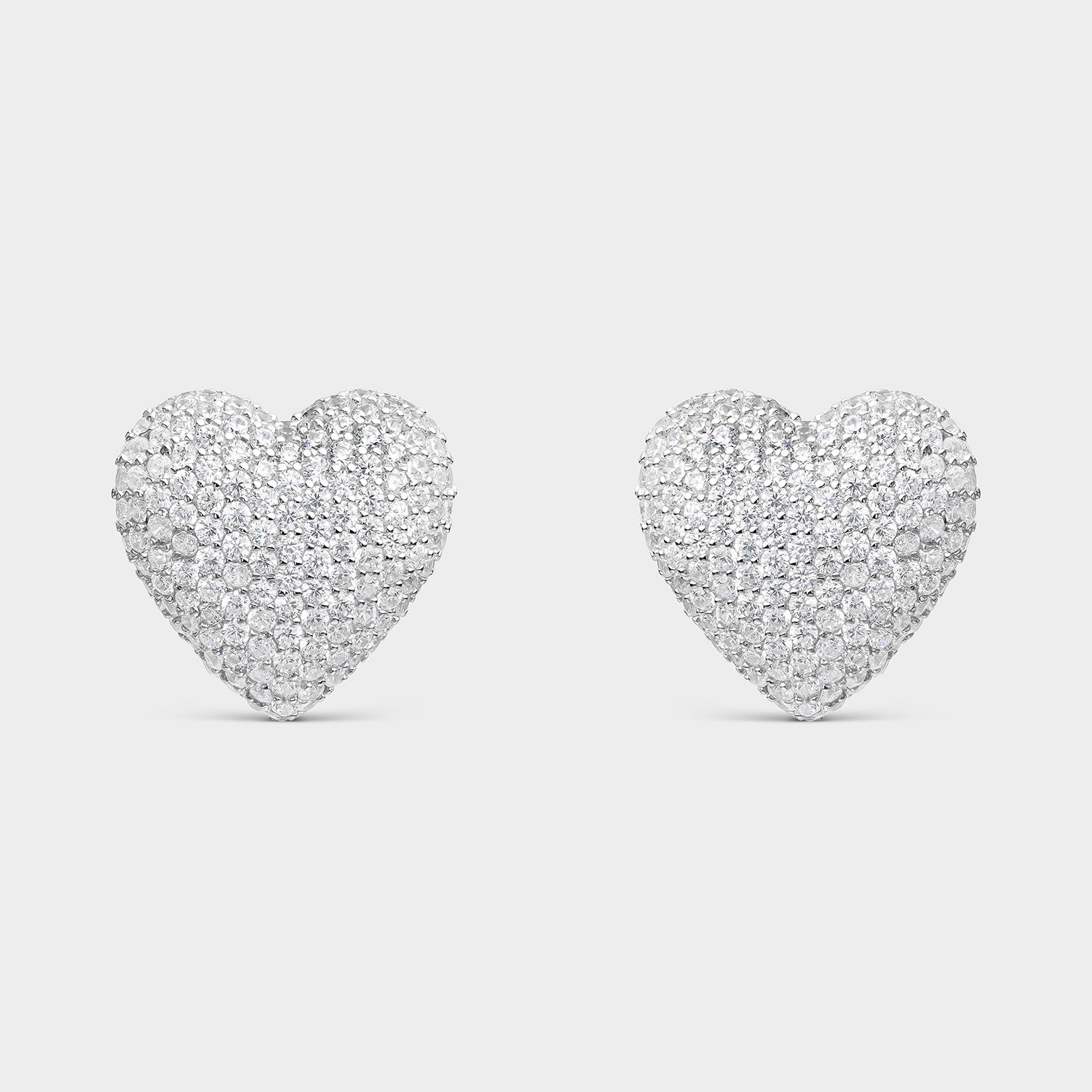 Pendientes corazón pavé blanco
