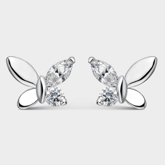 Pendientes plata mariposa ala de circonitas