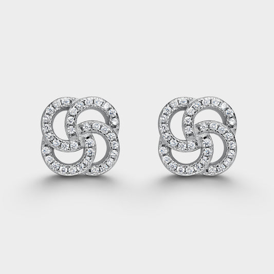 Pendientes de plata y circonitas amor infinito