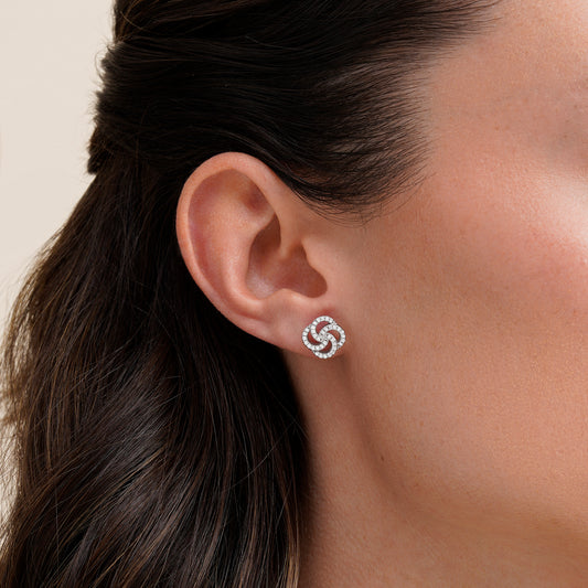 Pendientes de plata y circonitas amor infinito