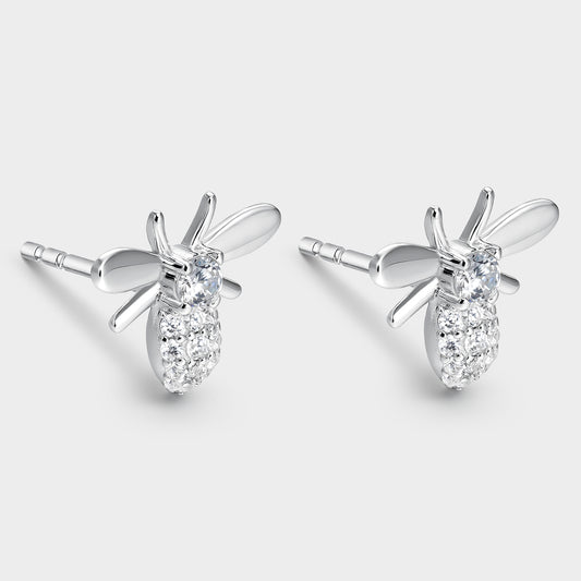 Pendientes de plata y circonitas abejita
