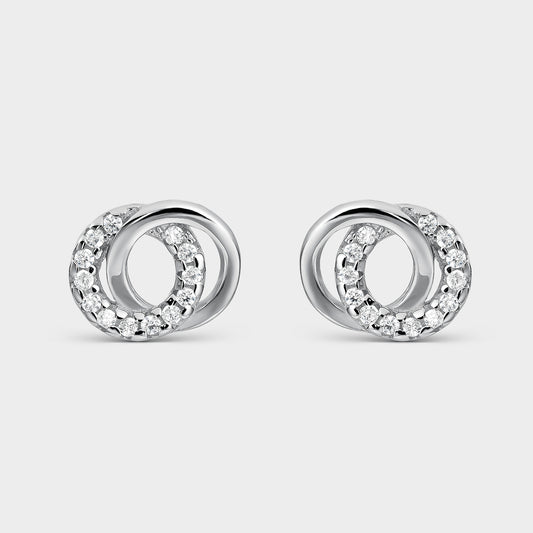 Pendientes de plata círculos enlazados