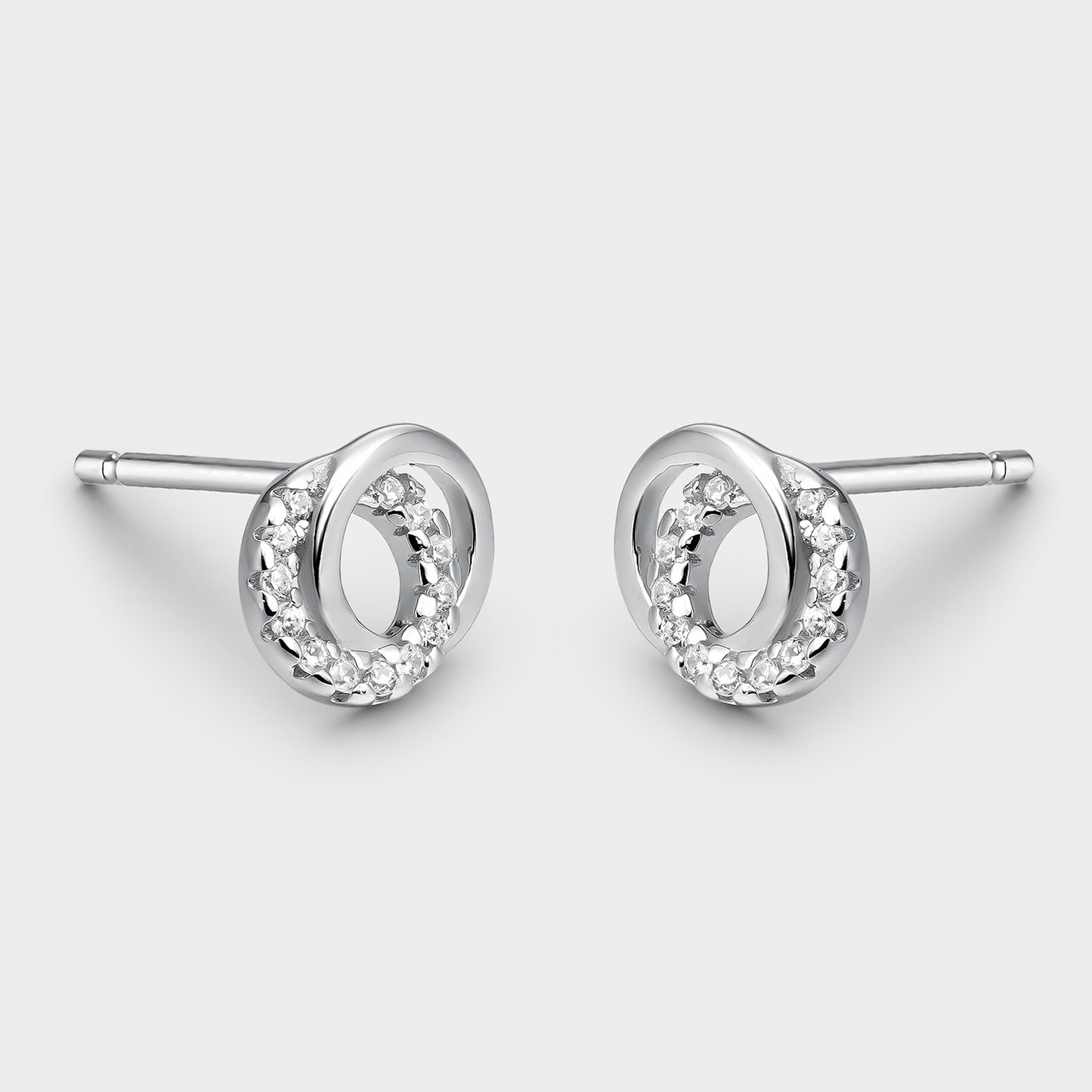 Pendientes de plata círculos enlazados