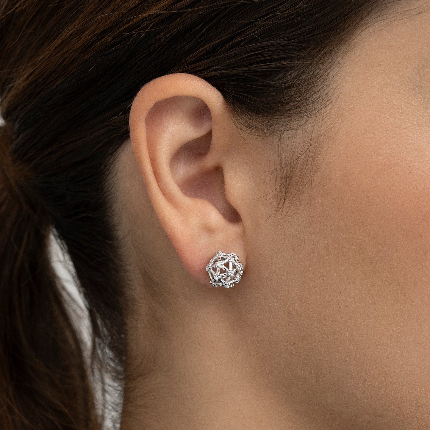 Pendientes en plata y circonitas galaxia