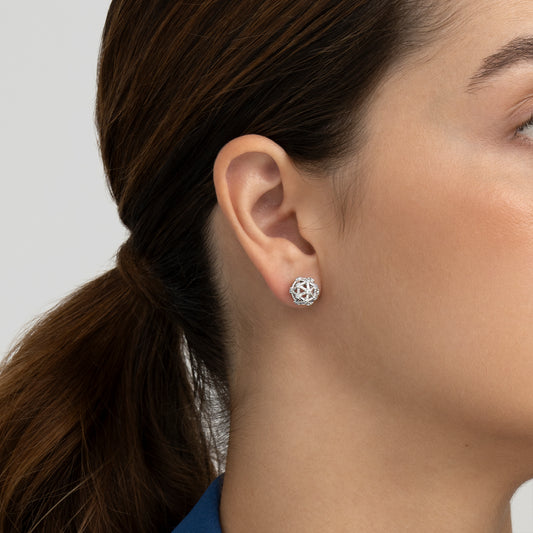 Pendientes en plata y circonitas galaxia