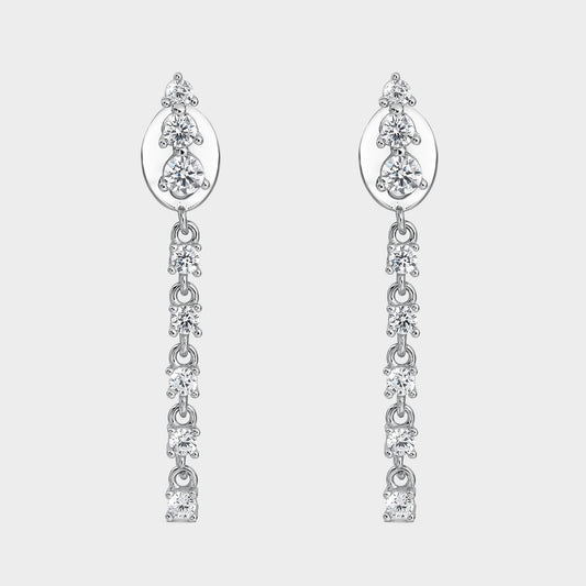 Pendientes de plata desmontables cascada de circonitas