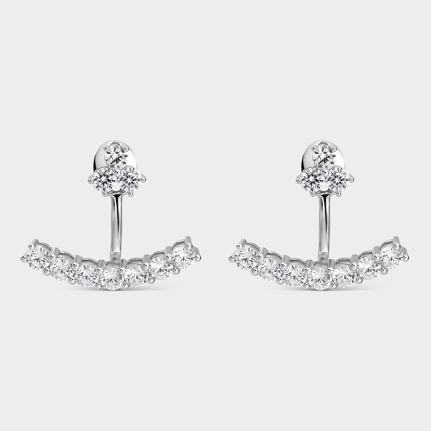 Pendientes de plata desmontables circonitas rígidas