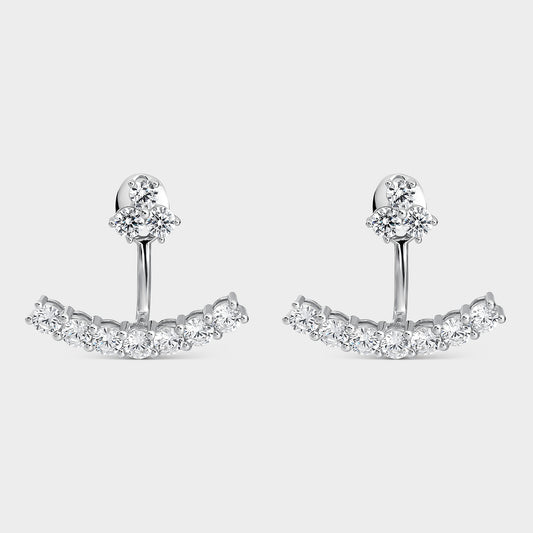 Pendientes de plata desmontables circonitas rígidas