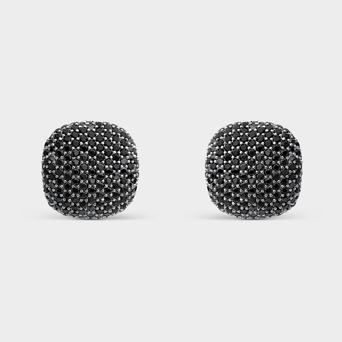 Pendientes cushion pavé negro