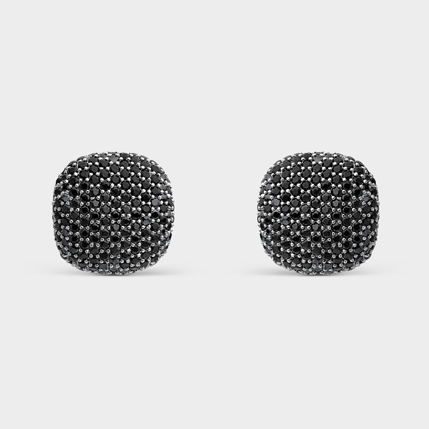 Pendientes cushion pavé negro