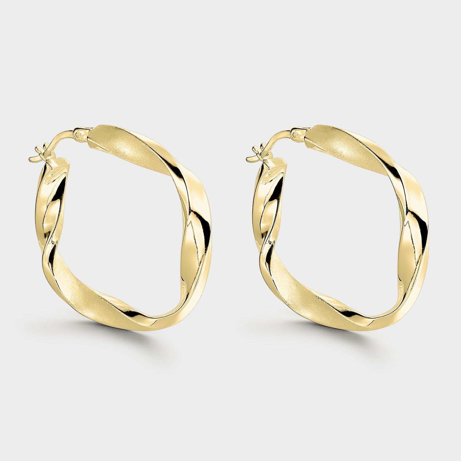 Aros brillo y mate plata bañada en oro 20mm