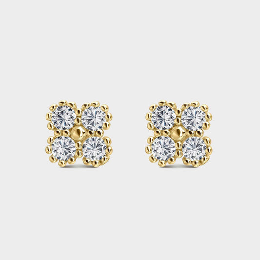 Pendientes Flor de Plata con Circonitas