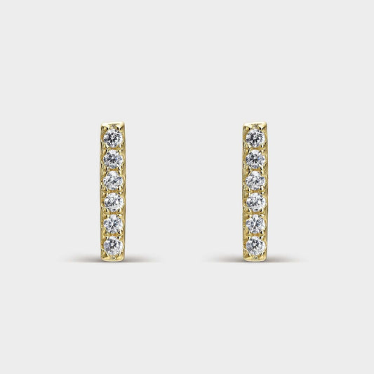 Six Zirconia Earrings Gold-plated Silver