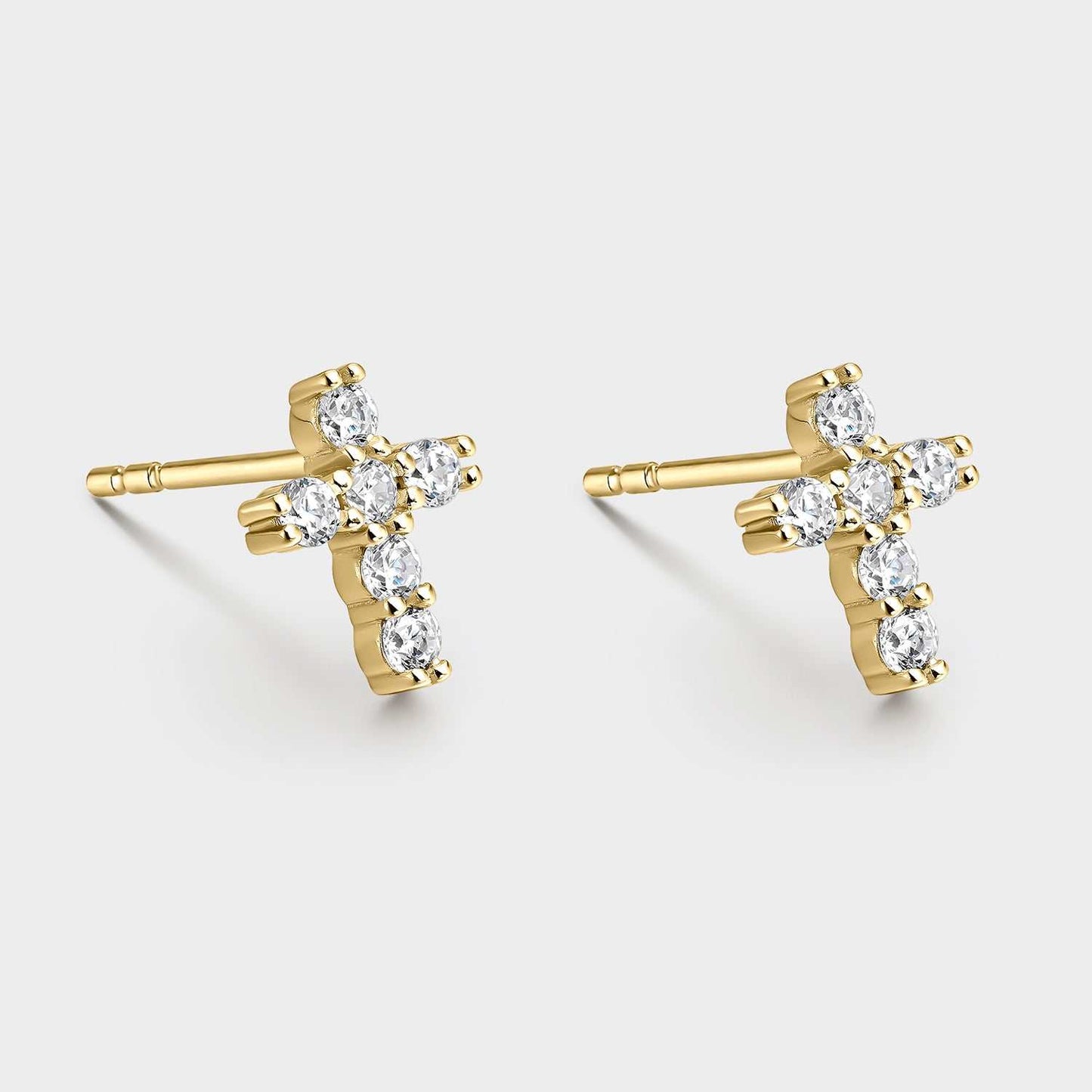 Pendientes Cruz de Plata con Circonitas