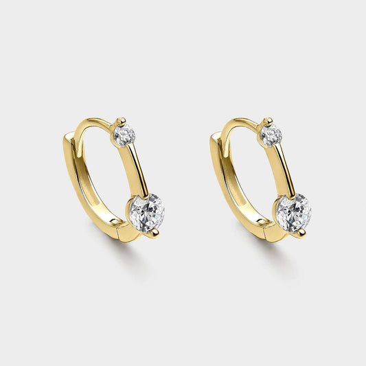 Creolen Ohrringe Zirkonia Silber Gold