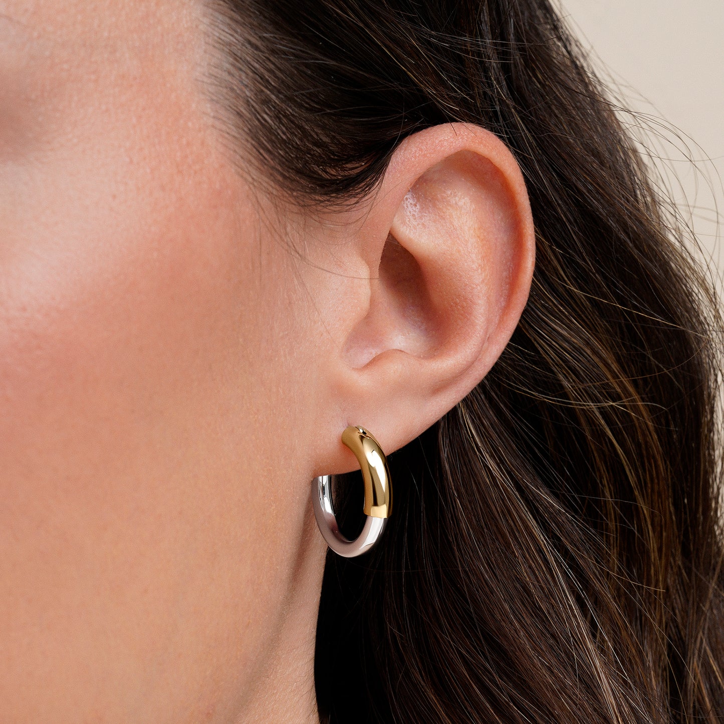 Aros bicolor superior dorado 20mm
