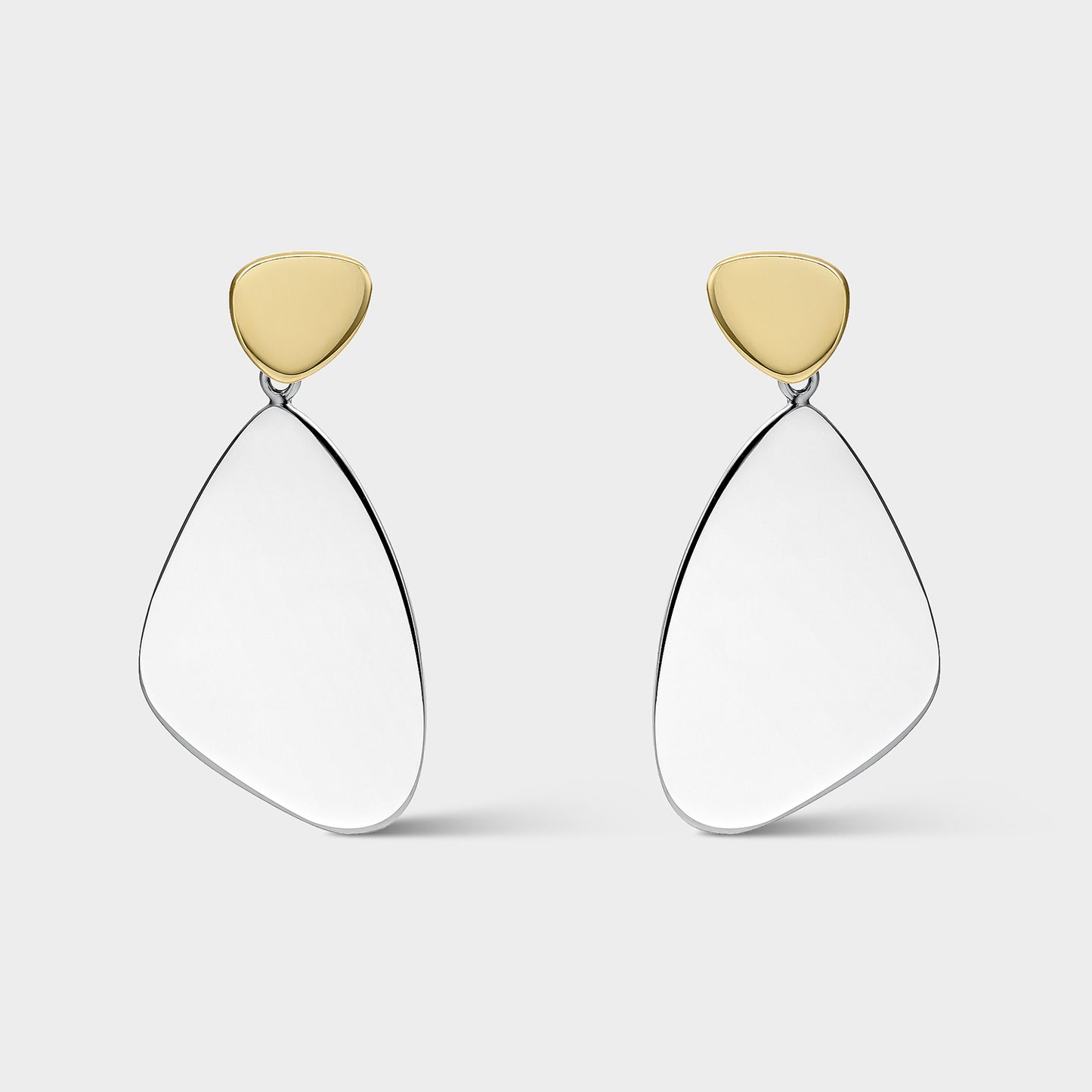 Pendientes de plata bicolor efecto espejo 24mm