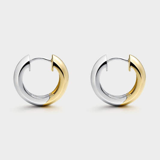 Pendientes de plata bicolor reversibles 12mm