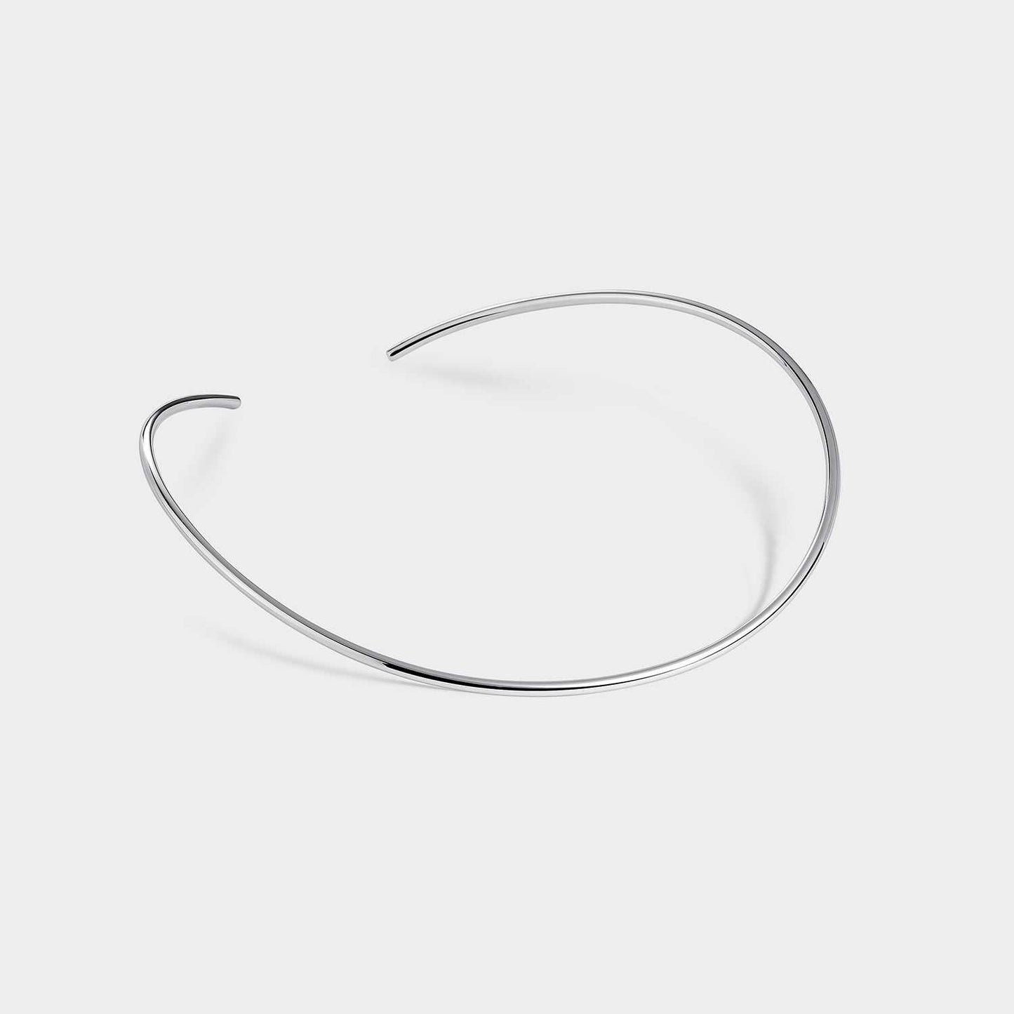 Collar rígido semiabierto plata