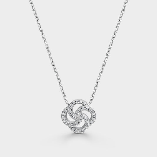 Collar plata con circonitas amor infinito