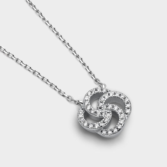 Collar plata con circonitas amor infinito
