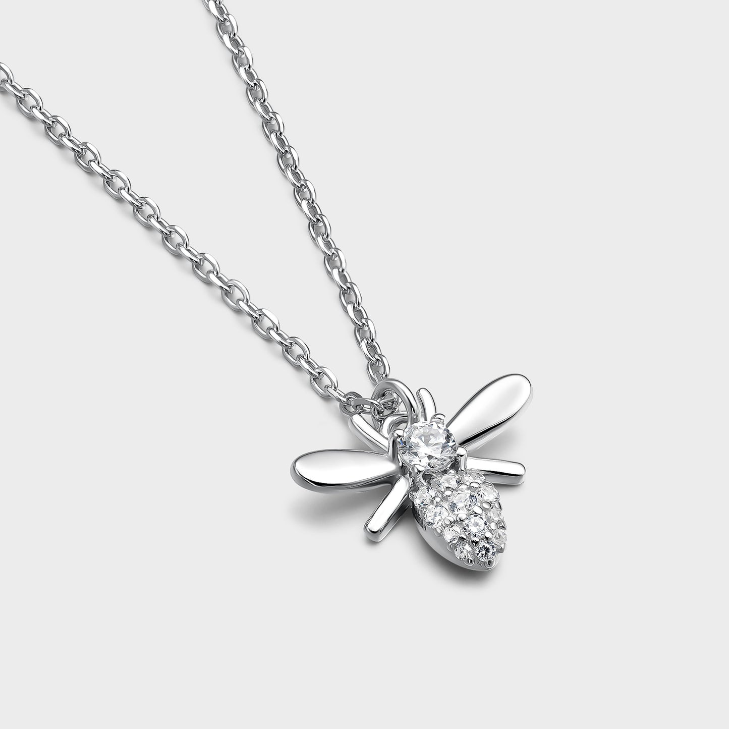 Collar plata con circonitas abejita