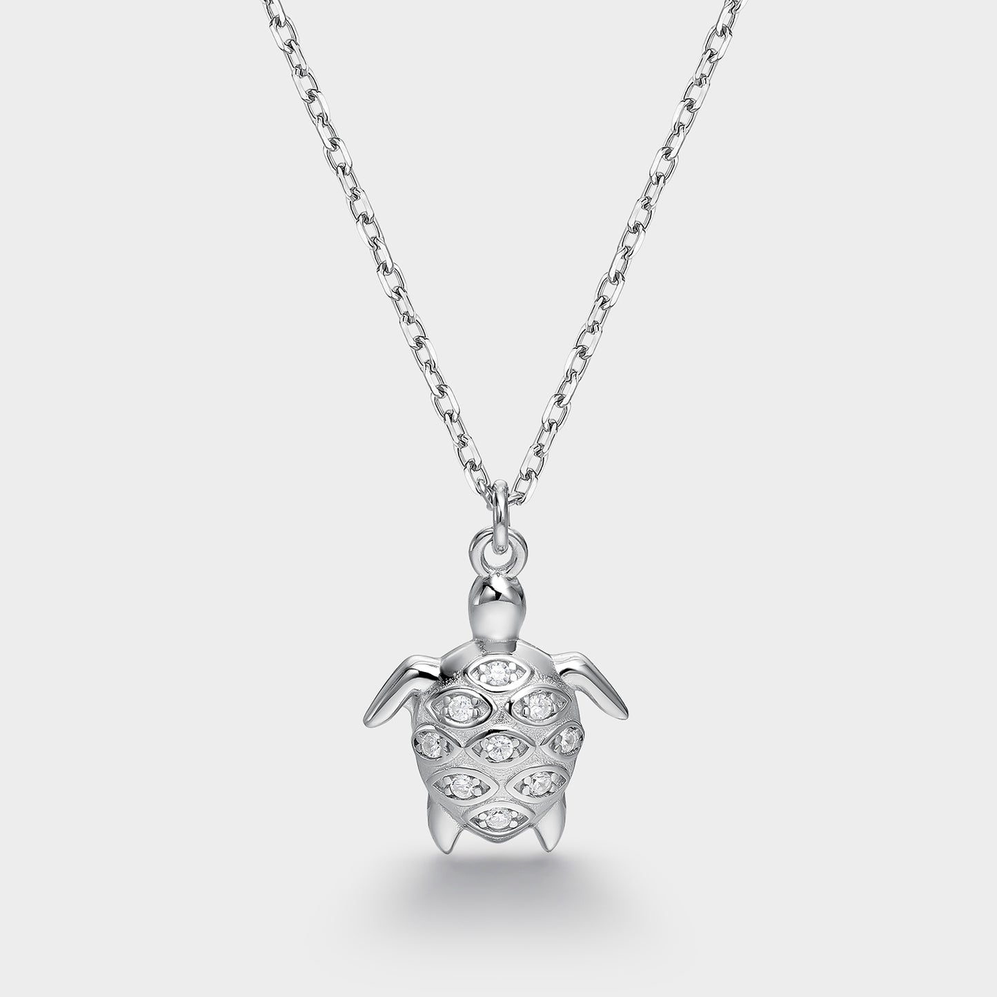 Collar plata con circonitas tortuga