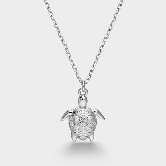 Collar plata con circonitas tortuga