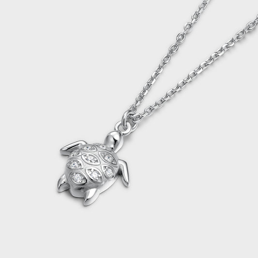 Collar plata con circonitas tortuga