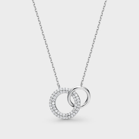 Collar de plata círculos enlazados