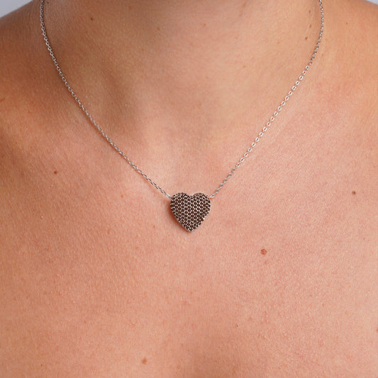 Collar corazón pavé champagne