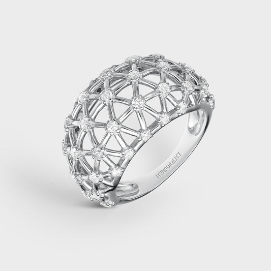 Anillo de plata y circonitas galaxia