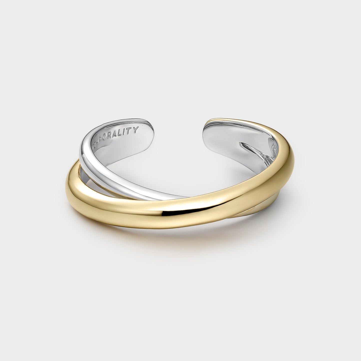 Anillo de plata bicolor doble cruzado