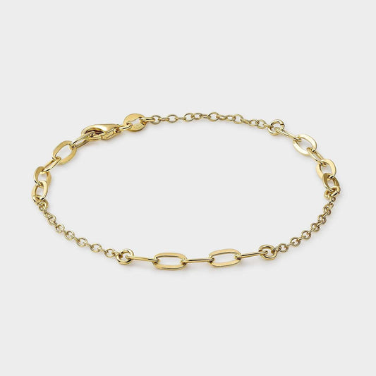 Pulsera baño oro amarillo eslabones ovalados