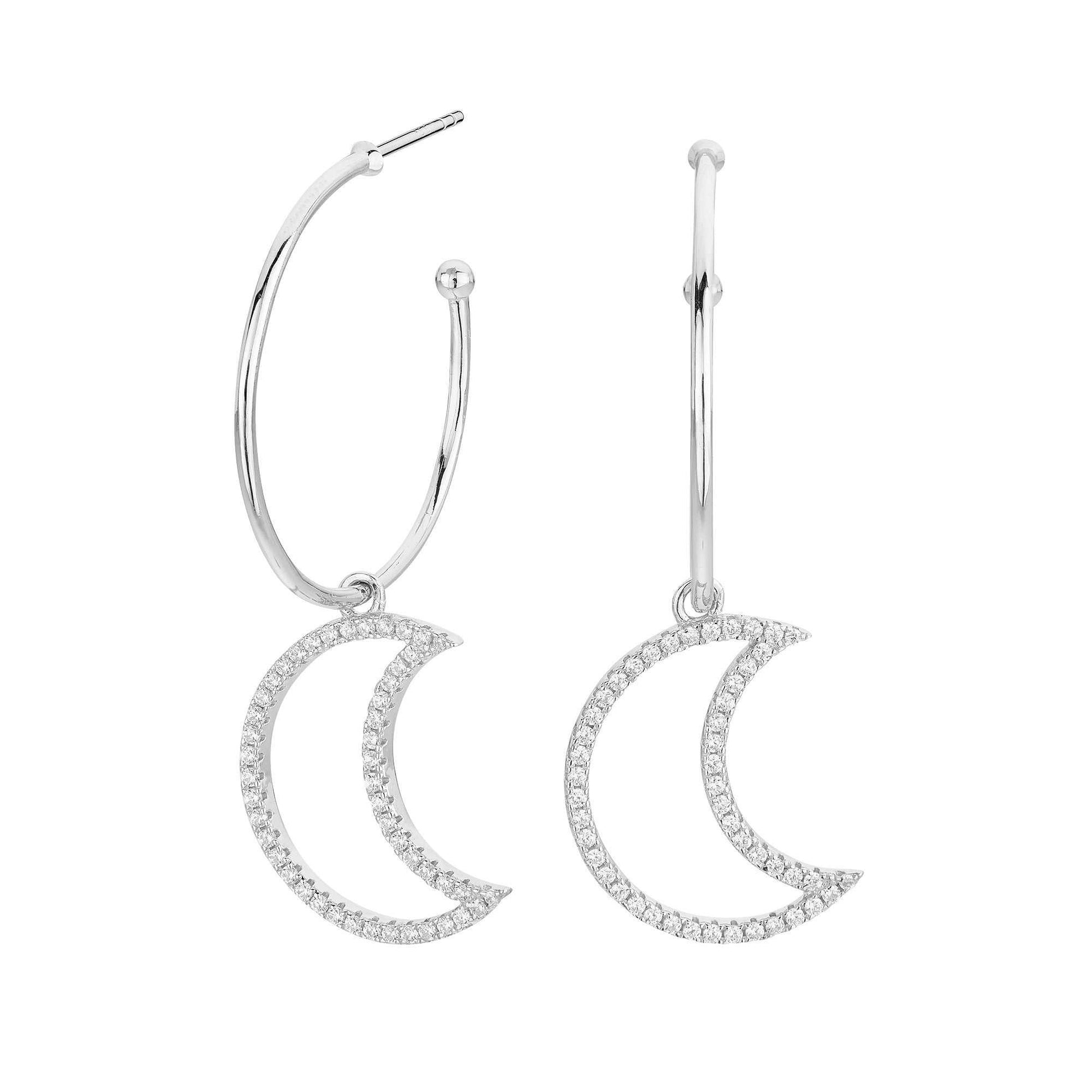 Pendientes Aro Luna Plata